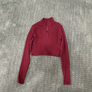 No Boundaries Burgundy Long Sleeve Crop Top